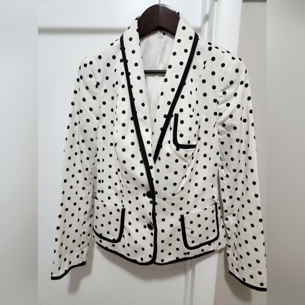 Express Black and White Polka Dot Blazer